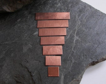 Copper 24 ga.  1/2&quot; x 1&quot; to 1/2&quot; x 3&quot;, Tumbled Smooth, Engraving or Stamping Blanks, 24 ga. (16 ounce-.0216&quot;),Copper Blanks,