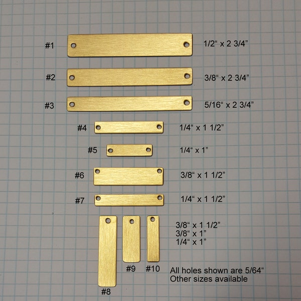 Goud Satijn RVS Hangers twee gat/één gat, (5-400), 20 ga. (.036"), Stempelspaties, Handstempelbenodigdheden, Voor Handstempelen