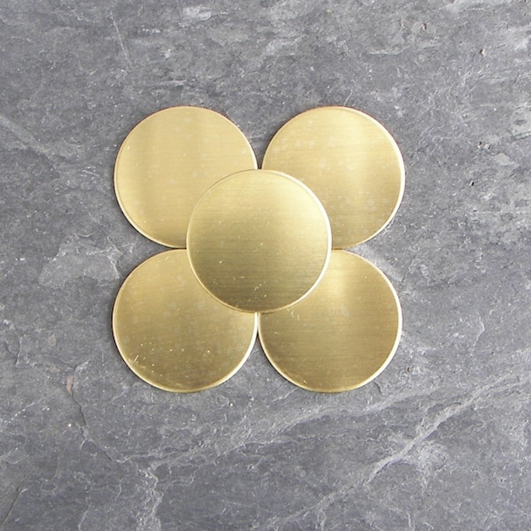 Brass (5-400) 3/4" round discs, circles FINISHED EDGES w/pvc protection Smooth Blanks, Hand Stamping Supplies, For Hand Stamping