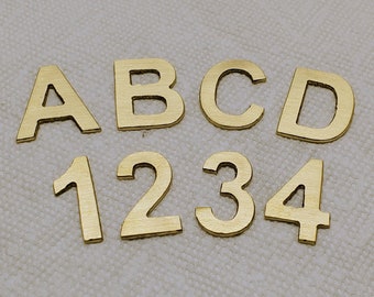 Brass letters 1.25" tall (5-400), 16 gauge, .050" thick, deburred, edges cleaned up and hand finished