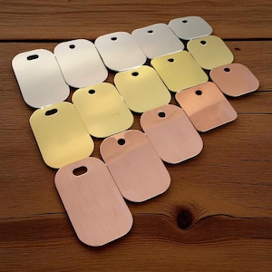 Key Tag (10) 1&quot;, Key Fob, Key Chain, Smooth Blanks, Hand Stamping Supplies, For Hand Stamping