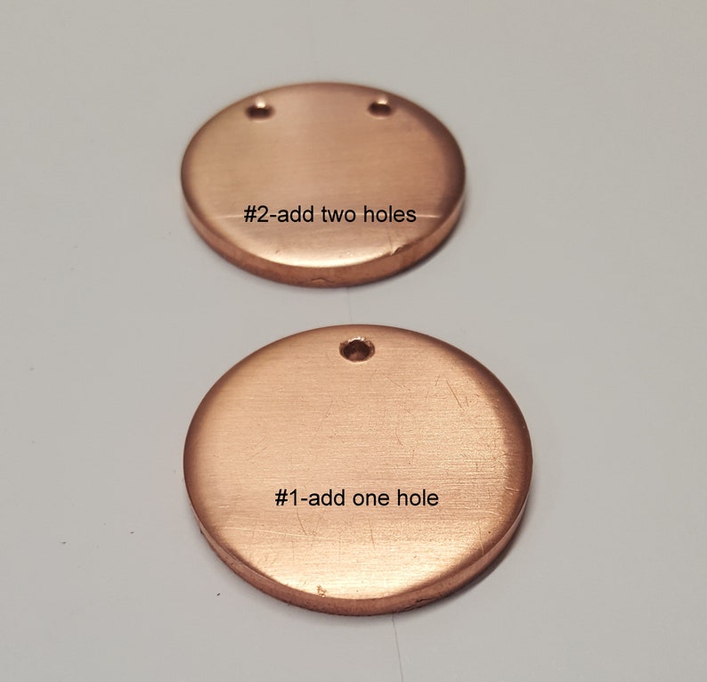 Copper 1/8 thick discs, 3/4 to 2 5-400 RAW/FINISHED Blanks, Finishing options, Engraving and Hand Stamping Supplies image 2