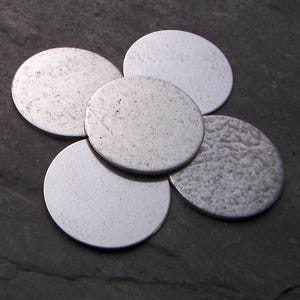Galvanized 4.5&quot; round discs, (5-400) circles. FINISHED edges, Engraving and and Stamping Supplies, metal circle crafting supply disc
