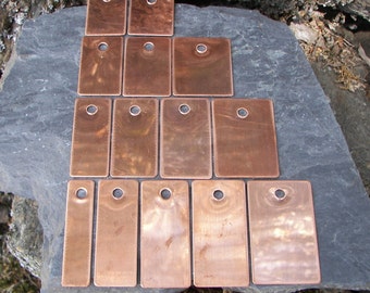 Copper Key fob (10) 21 ga. (.032&quot;) 24 ounce, Key Chain, Finished Copper Blanks, READY TO STAMP, Hand Stamping Supplies, For Hand Stamping