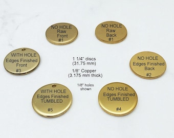 Dischi RAW in ottone da 1/4" (10-400), protezione in PVC, forniture per stampaggio/incisione