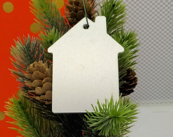 Christmas HOUSE Ornament blank, 12 gauge .080"  aluminum Hand Stamping Supplies, For Hand Stamping