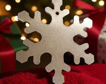 Christmas SNOW FLAKE Ornament, 12 gauge .080&quot;  aluminum Engraving or Hand Stamping Supplies