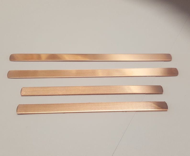 Valerie's Brass tags, notched corners 3/8 x 2.5, (2) holes, READY to  STAMP or ENGRAVE
