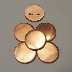 Copper 1/8 thick discs, 3/4 to 2 5-400 RAW/FINISHED Blanks, Finishing options, Engraving and Hand Stamping Supplies image 3