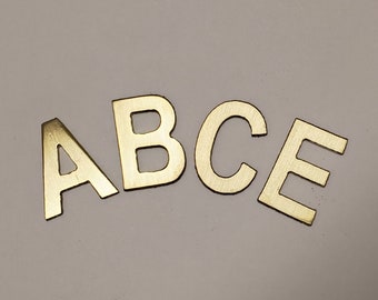 Brass Letters 1.5&quot;, 2&quot;, 2.5&quot; or 3&quot; tall or Numbers (3-25), 16 gauge, .050&quot; thick, deburred, edges cleaned up and hand finished