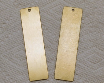 Rebecca's 2" x 18", (1) hole, square corners, 20 ga. (.032") Brass, (100) Brass hanging decorations