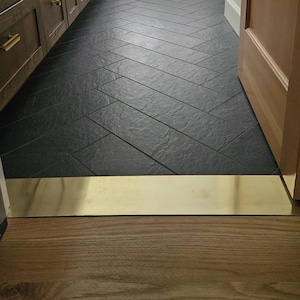 Custom Unlacquered Brass Threshold: 5" x 65", 14 Gauge Solid Brass