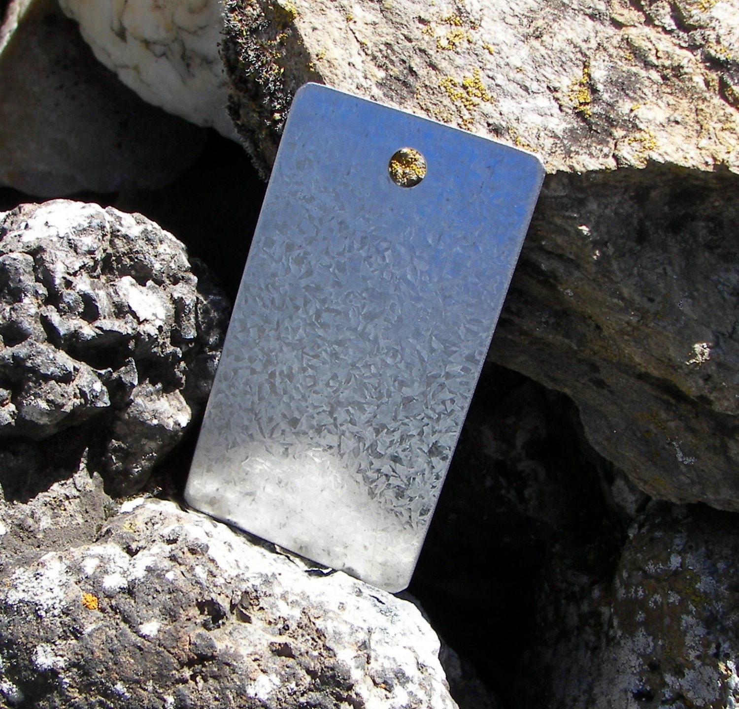 Galvanized Steel Luggage tag 50 2 x 3.5 24 Etsy