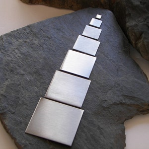 Squares 16 ga Stainless Steel #4, brushed stainless (5-100) Engraving and Stamping Blanks, Stainless Steel Blanks