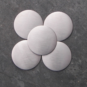 Aluminum (15) 1/4&quot; to 2&quot; round discs, circles w/pvc protection Smooth Blanks, Hand Stamping Supplies, For Hand Stamping