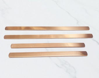 Copper Tie Clips Assorted Sizes - Finished Strips, Stamping Blanks