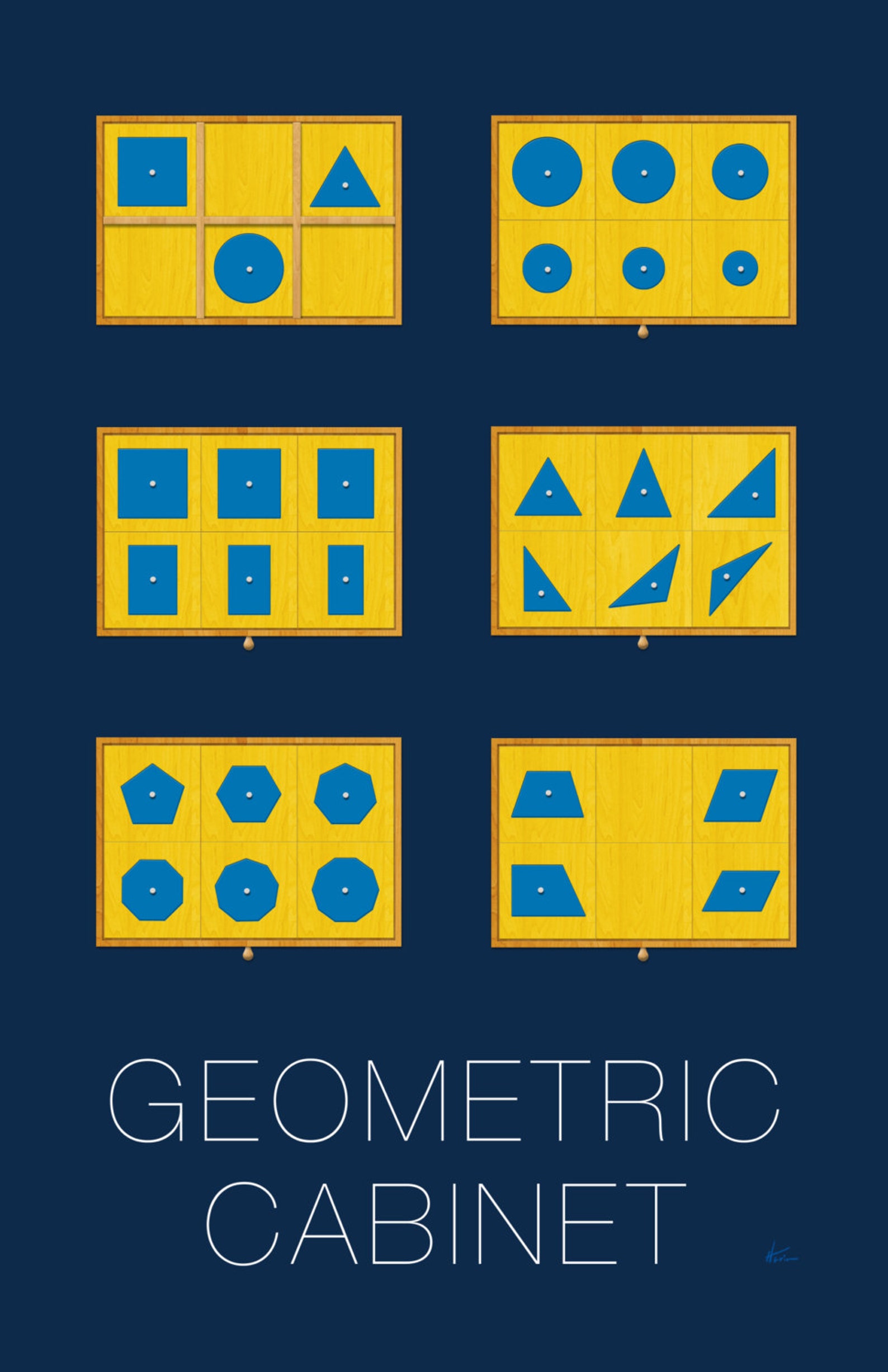 Montessori Geometric Art 8x10 or 11x17 Montessori Etsy