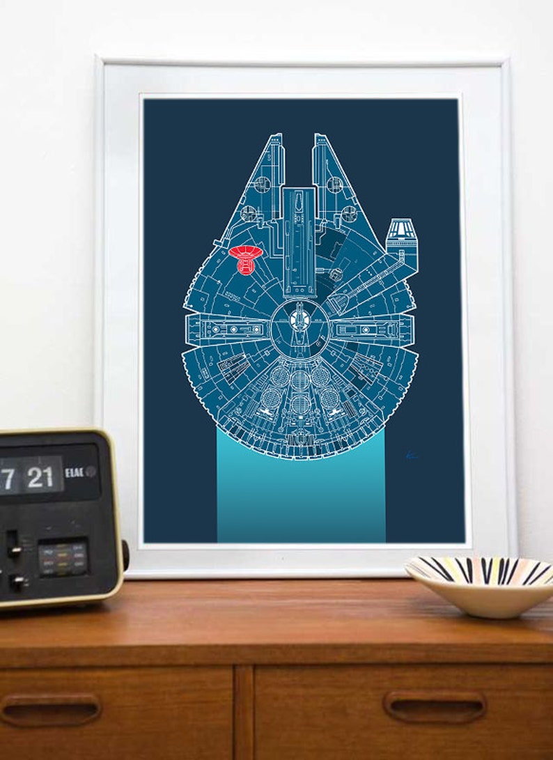 Star Wars Blueprint / Millennium Falcon / Patent / Print / - Etsy