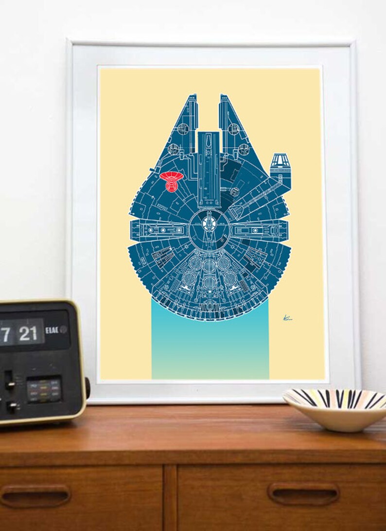Star Wars Blueprint / Millennium Falcon / Patent / Print / - Etsy