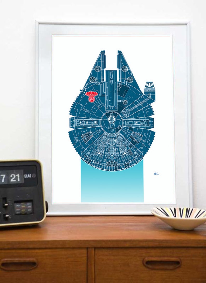 Star Wars Blueprint / Millennium Falcon / Patent / Print / - Etsy