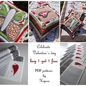 valentine gift buy one get one free placemats heart pillow applique buttrerfly only in february Kajura design original