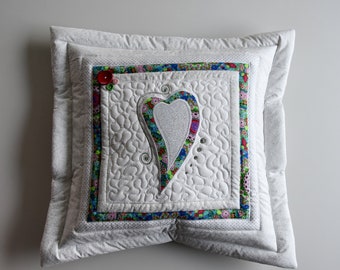 decorative pillow with heart applique design by Kajura cushion love