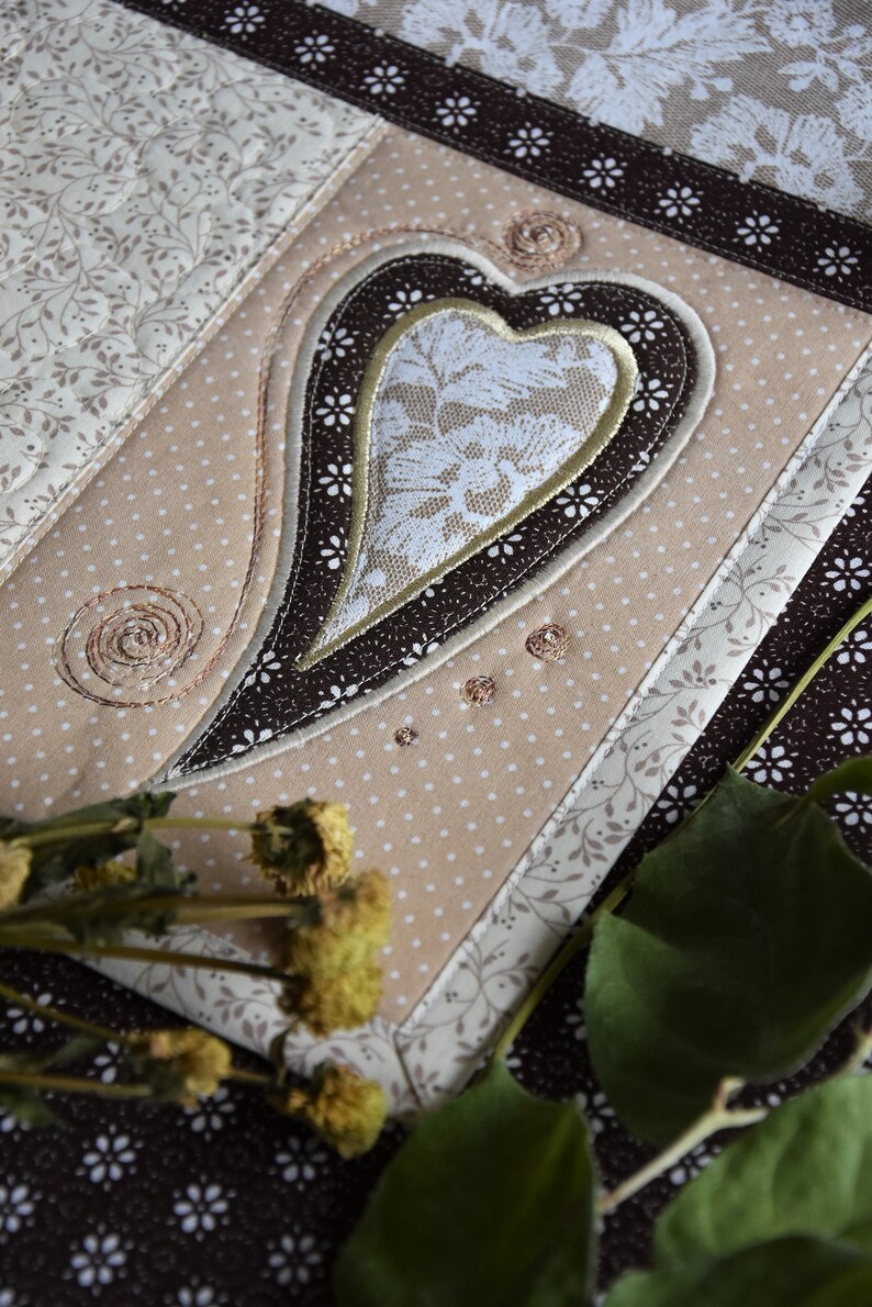 Placemats Kitchen Linens Heart Applique Kajura Design Quilt Etsy