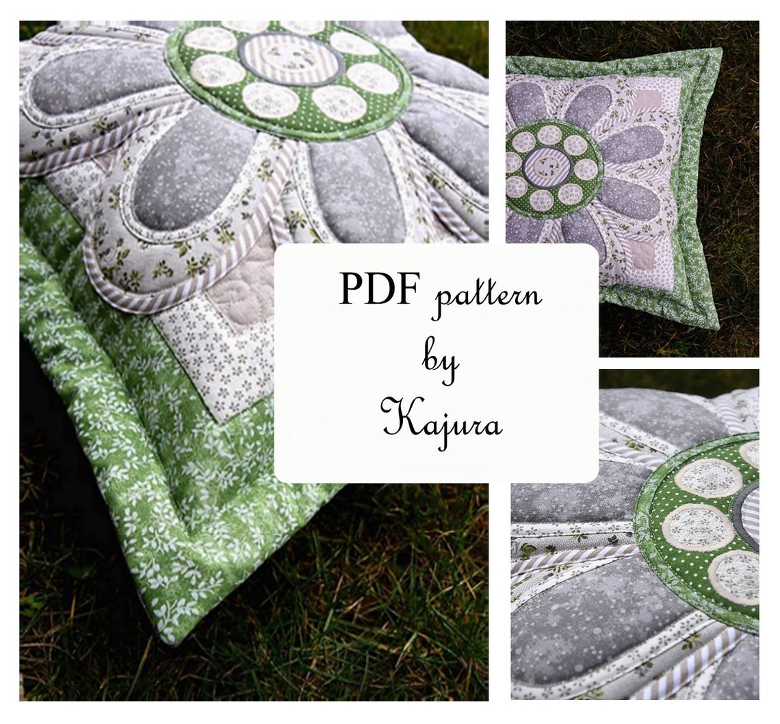 Pdf Pattern for Decorative Pillow With Flower Appliqué Pattern