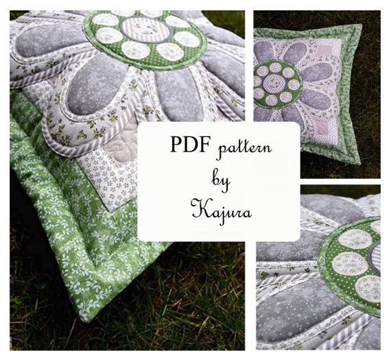 Pdf Pattern For Decorative Pillow With Flower Applique Pattern Etsy