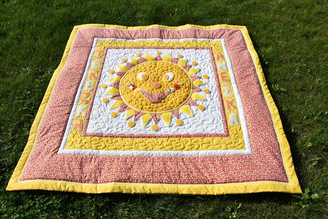 King Size Quilt Single Bed Quilt Sunshine Quilt Yellow Etsy