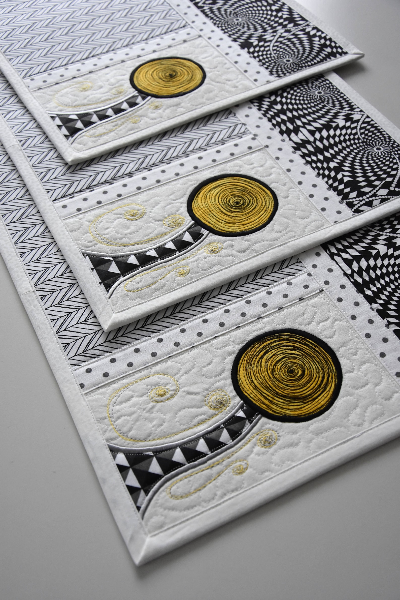 Placemats Black and White Black and White Placematstit Etsy