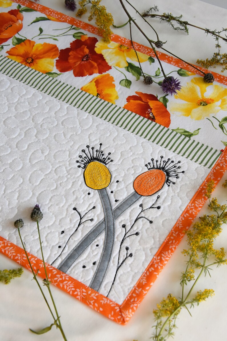 Placemats by Kajura Flower Applique Quilting Quilts Table Linens Set