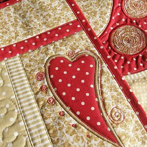 Placemats Hearth,placemats,placemats with heart,hearth appliqué,table linens,linens,tablerunner,quilts,quilt image 1
