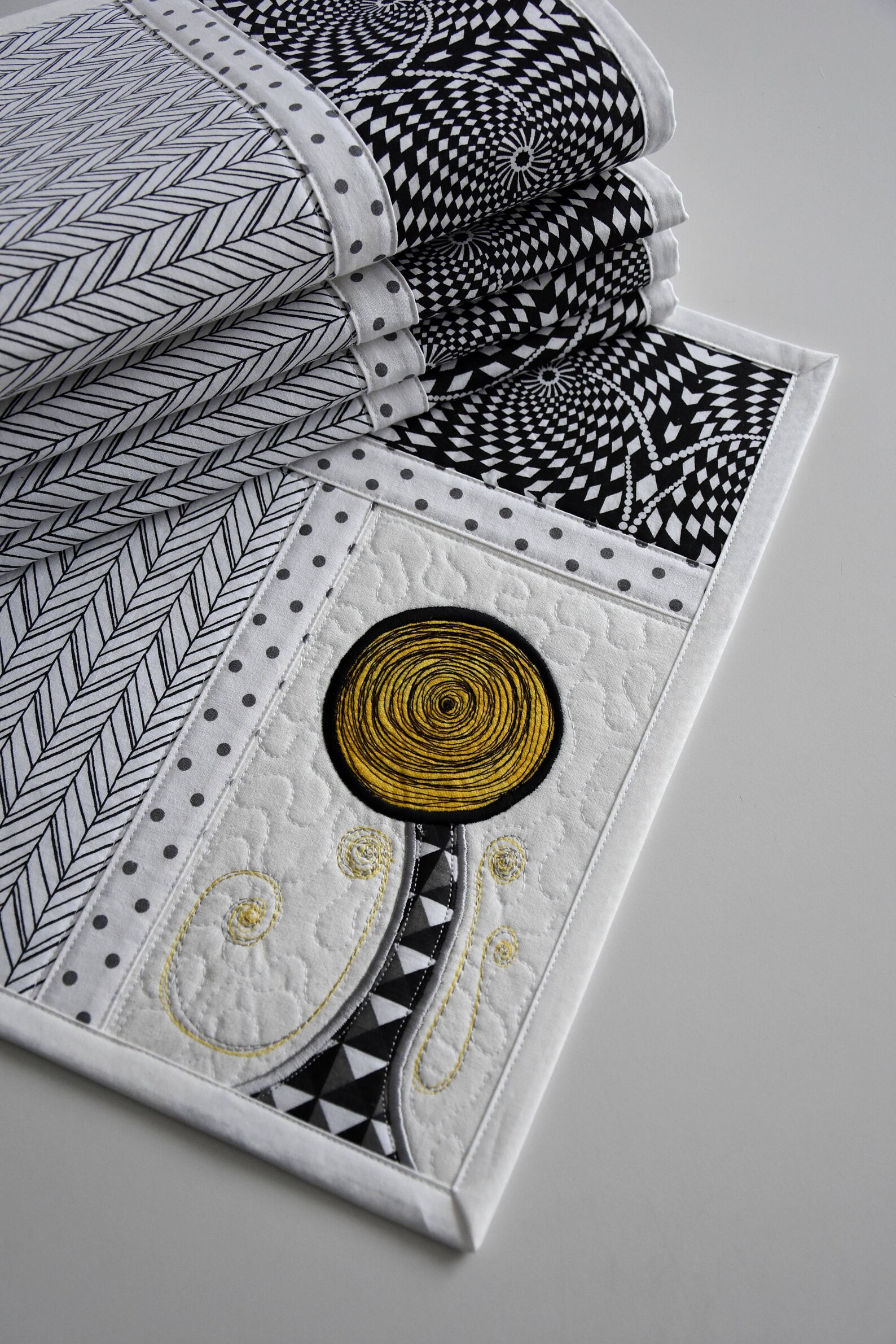 Placemats Black and White Black and White Placematstit Etsy