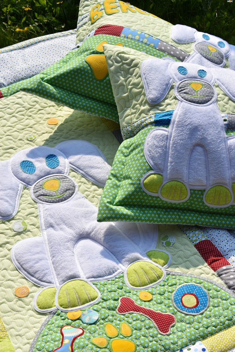 Doggy Pillow Dog Single Bed Quilt Kids Baby Children Bedroom Etsy