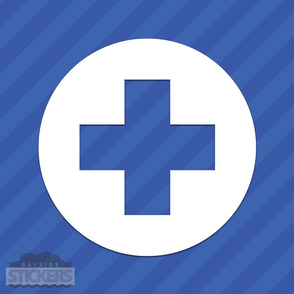 Medic Cross Circle Vinyl Decal Sticker Military Para Nurse EMT Plus Sign