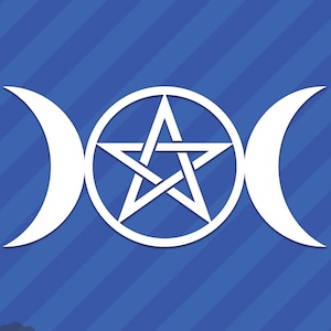 Triple Moon Pentacle Vinyl Decal Sticker