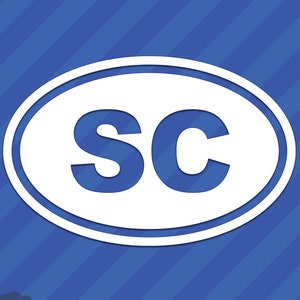 South Carolina SC Oval Vinyl Decal Sticker