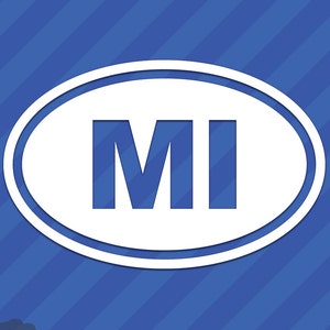 Michigan MI Oval Vinyl Decal Sticker
