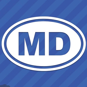 Maryland MD Oval Vinyl Decal Sticker