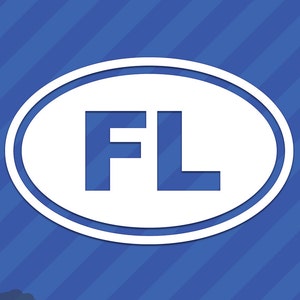 Florida FL Oval Vinyl Decal Sticker