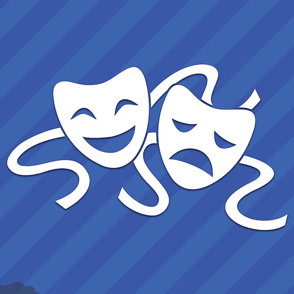 Comedy Tragedy Drama Theater Masks Vinyl Decal Sticker