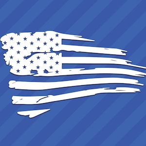 American Flag Distressed Tattered Vinyl Decal Sticker