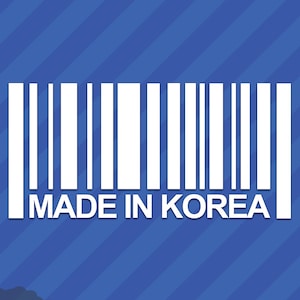 Made In Korea Barcode Vinyl Decal Sticker