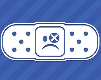 Bandage Frown Face JDM Vinyl Decal Sticker