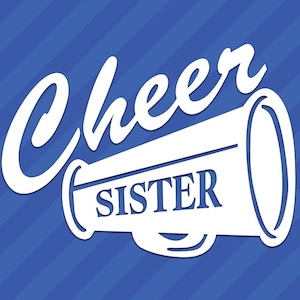 Cheer Sister Megaphone Cheerleader Vinyl Decal Sticker