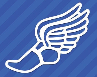 Track And Field Shoe Vinyl Decal Sticker Cross Country