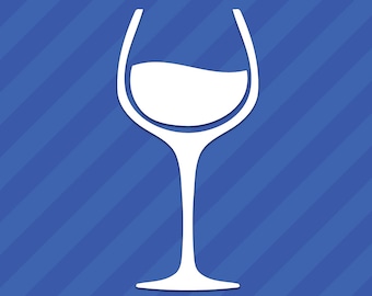 Copa de vino vinilo calcomanía etiqueta