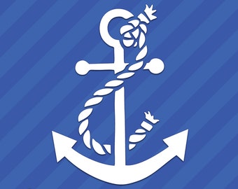 Boat Anchor With Rope Vinyl Decal Sticker