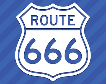 Route 666 Vinyl Sticker Decal Heavy Metal Pagan